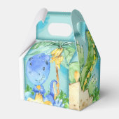 水彩緑のトリケラトップボーイ赤ちゃんシャワー フェイバーボックス (裏面サイド)