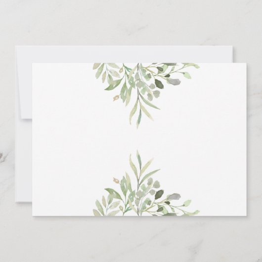 水彩緑のバプテスマ《キリスト教》洗礼式や命名式写真 招待状 (裏面)