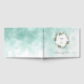 水彩緑のバラリース結婚ズ ゲストブック (全面)