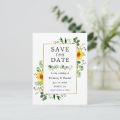 水彩緑のヒマワリの日を保存 ポストカード (スタンド正面)