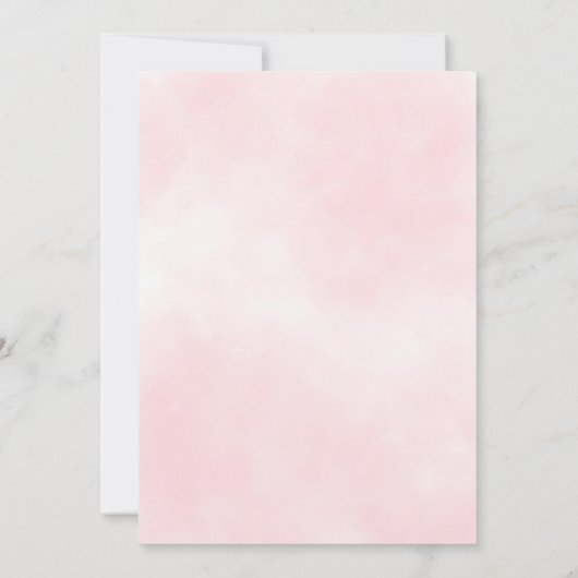 水彩緑のピンク最初の聖餐式 招待状 (裏面)