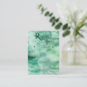 水彩緑のブラシロゴイヤリングディスプレイ 名刺 (スタンド正面)