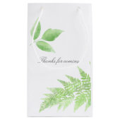 水彩緑のベビーシャワー スモールペーパーバッグ (裏面)