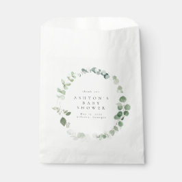 水彩緑のベビーシャワー フェイバーバッグ