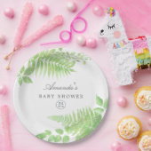水彩緑のベビーシャワー ペーパープレート (パーティー)