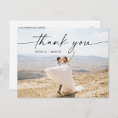 水彩緑の写真結婚'ありがとう  ポストカード (正面/裏面)