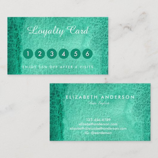 水彩緑の名刺 名刺 (正面/裏面)