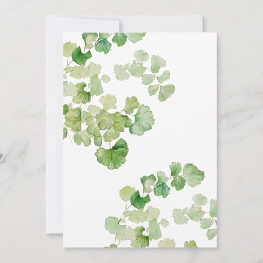 水彩緑の少年ガール《キリスト教》洗礼式や命名式バプテスマ サンキューカード (裏面)