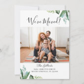 水彩緑の引っ越し祝いパーティーパーティー写真 招待状 (正面)