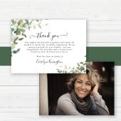 水彩緑の悔やみや弔慰写真ありがとう サンキューカード