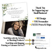 水彩緑の悔やみや弔慰写真ありがとう サンキューカード