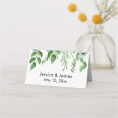 水彩緑の手書きカジュアルタイポグラフィ2 プレイスカード (裏面)