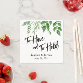 水彩緑の手書き持ち&持ち運び スタンダードカクテルナプキン (インサイチュ)