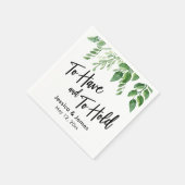 水彩緑の手書き持ち&持ち運び スタンダードカクテルナプキン (角)