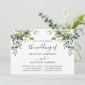 水彩緑の書道写真結婚の 招待状 (スタンド正面)