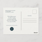 水彩緑の松の木 | ホリデーグリーティング ポストカード (裏面)