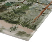 水彩緑の松の森 カッティングボード (角)