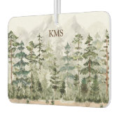 水彩緑の松の森 カーエアーフレッシュナー (左)