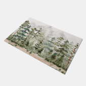 水彩緑の松の森 ドアマット (アングル)