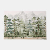 水彩緑の松の森 ドアマット (正面)