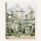 水彩緑の松の森 ノートブック (正面)