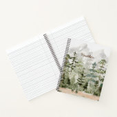 水彩緑の松の森 ノートブック (内部)