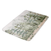 水彩緑の松の森 バスマット (アングル)