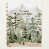 水彩緑の松の森 プランナー手帳 (正面)