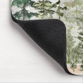 水彩緑の松の森 マウスパッド (コーナー)