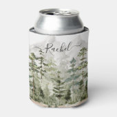 水彩緑の松の森 缶クーラー (缶正面)