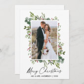 水彩緑の果実の書道インクカップル シーズンカード (正面/裏面)