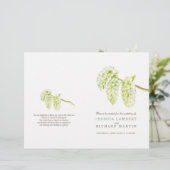 水彩緑の柳のカチキンウェディングプログラム (スタンド正面)