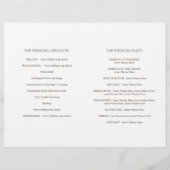 水彩緑の柳のカチキンウェディングプログラム (裏面)