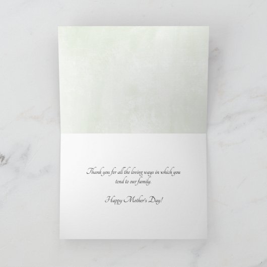 水彩緑の母が種の母の日を植える シーズンカード (内部)