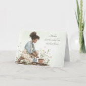 水彩緑の母が種の母の日を植える シーズンカード (正面)