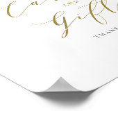 水彩緑の白い花のカードとギフト ポスター (角)