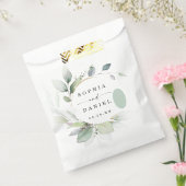 水彩緑の結婚式の引き出物 フェイバーバッグ (封をした状態)