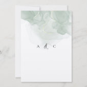 水彩緑の署名の書結婚跡 招待状 (裏面)