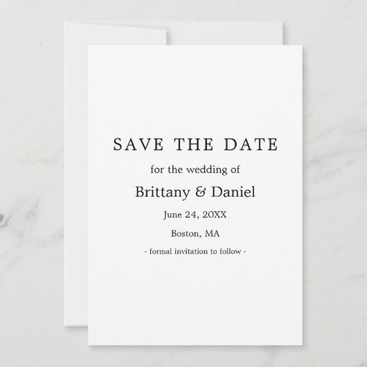 水彩緑の花の日付カードを保存 セーブザデート (裏面)