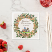 水彩緑の赤ちゃん男女兼用シャワー スタンダードカクテルナプキン (インサイチュ)