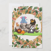 水彩緑の赤ちゃん男女兼用シャワー 招待状 (裏面)