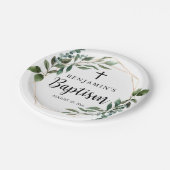 水彩緑の金ゴールドバプテスマ紙プレート ペーパープレート (アングル)