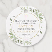 水彩緑の金ゴールドバプテスマ フェイバータグ (正面)