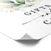 水彩緑の金ゴールドブライダルシャワーギフトサイン ポスター (角)