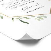 水彩緑の金ゴールド六角オープンバー標識 ポスター (角)