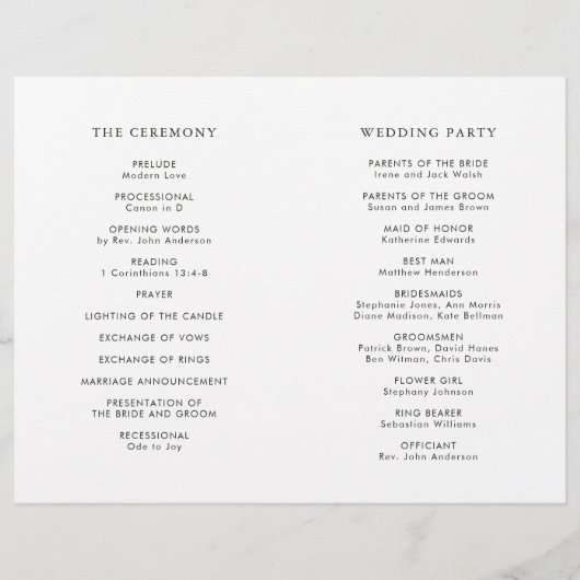 水彩緑の金ゴールド六角結婚式 プログラム (裏面)