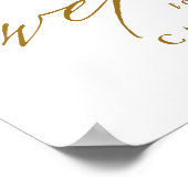 水彩緑の金ゴールド六角結婚形徴候 ポスター (角)