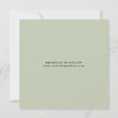 水彩緑の金ゴールド六角結婚角の正方形 招待状 (裏面)