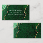水彩緑の金ゴールド大理石ゲート結婚ーズ エンクロージャーカード (正面/裏面)