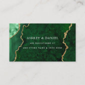 水彩緑の金ゴールド大理石ゲート結婚ーズ エンクロージャーカード (正面)